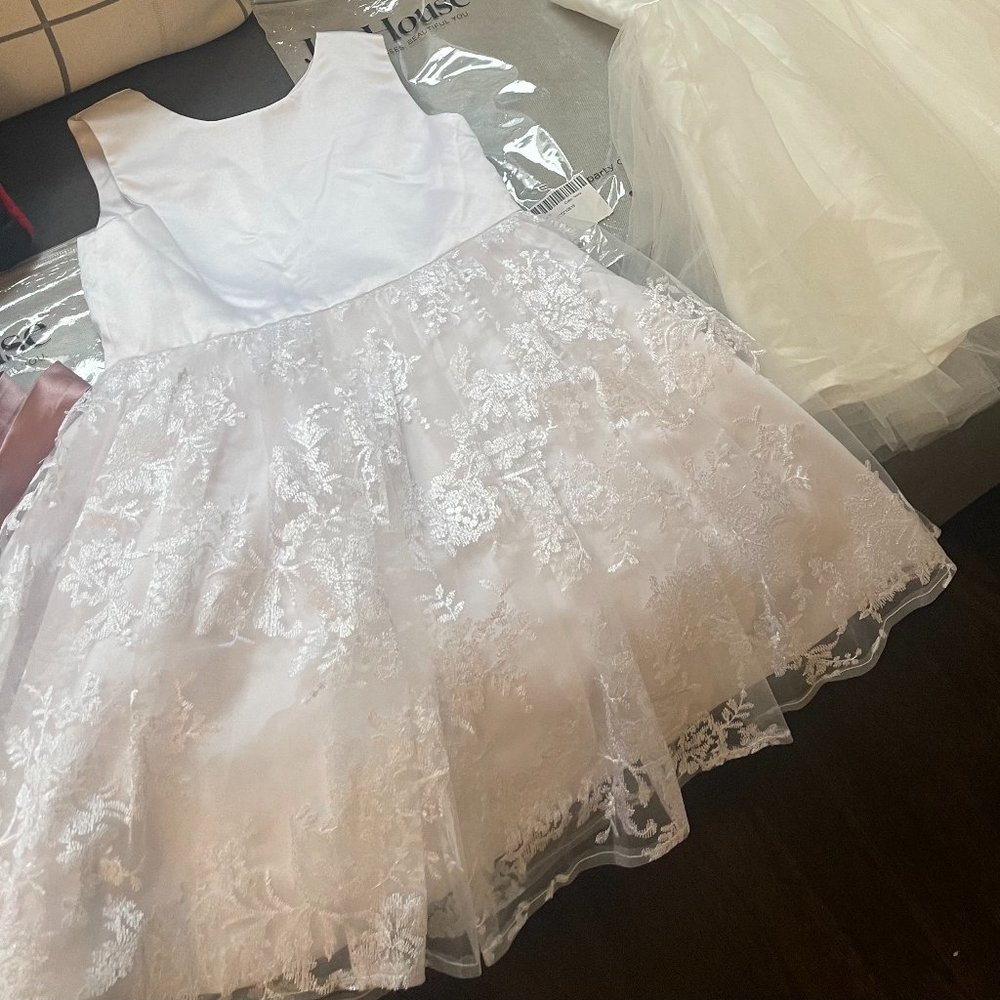 JJs House Flower Girl Dress (white) size 8